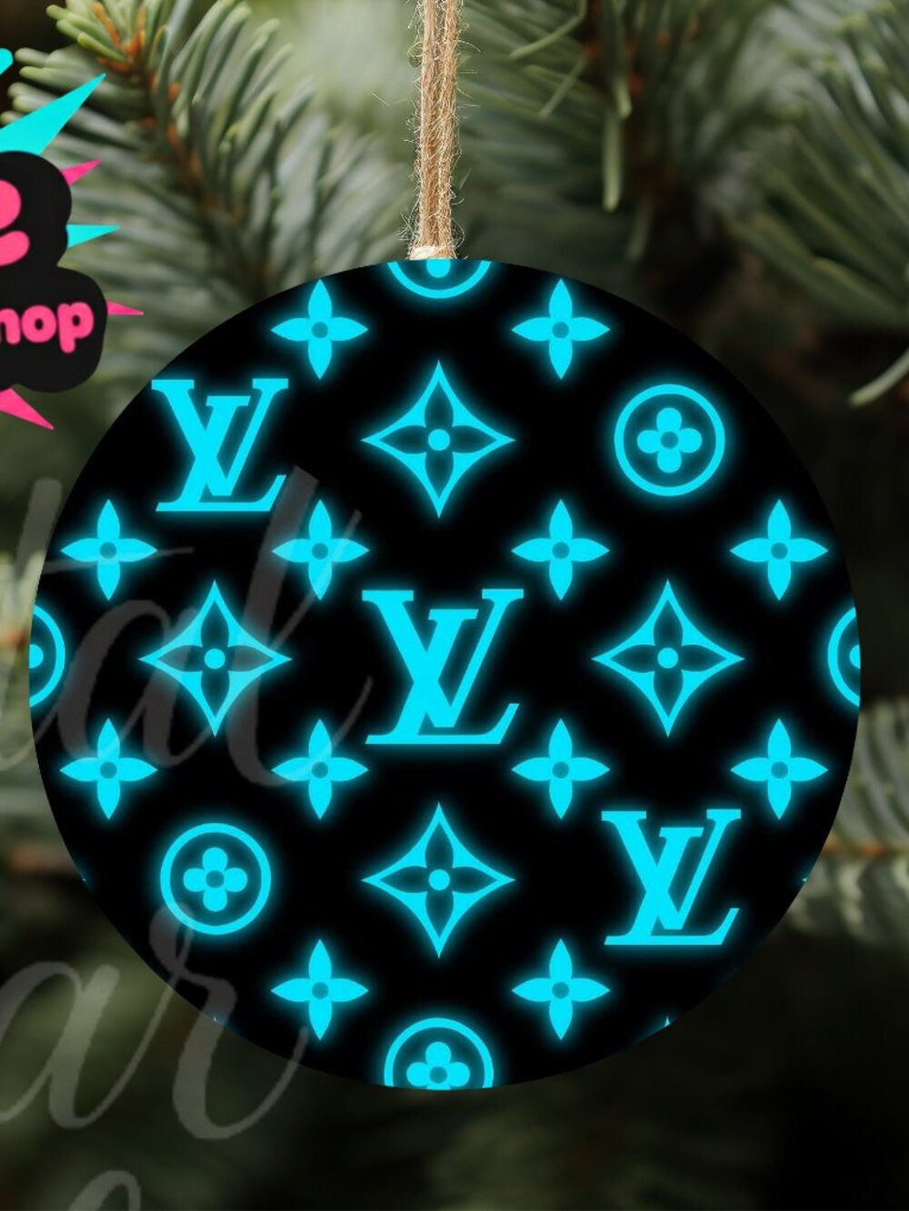LV 3" Wood Ornament